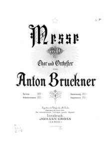 Partition complète, Mass No.1, D minor, Bruckner, Anton