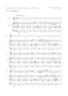 Partition Auszug (Ite missa est) - score avec cor en F, Messe Nr. 1 für Waldhorn und Orgel