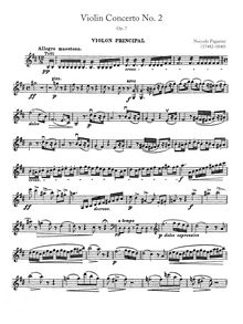 Partition de violon, violon Concerto No.2, Op.7, Paganini, Niccolò