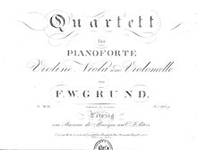 Partition Piano, quintette pour Piano et vents, Op.8, Grund, Friedrich Wilhelm