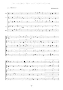 Partition Score Allmand, Newe ausserlesene Paduanen, Galliarden, Cantzonen, Allmand und Couranten par William Brade