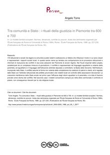 Tra comunità e Stato : i rituali della giustizia in Piemonte tra 600 e 700 - article ; n°1 ; vol.90, pg 221-235