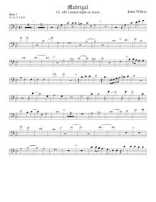 Partition viole de basse 1, basse clef, madrigaux - Set 2, Wilbye, John