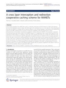 A cross layer interception and redirection cooperative caching scheme for MANETs