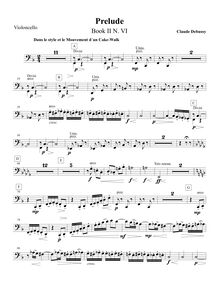 Partition violoncelles, préludes (Deuxième livre), Debussy, Claude