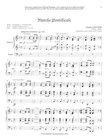 Partition complète, Marche pontificale, Pontifical Anthem, Gounod, Charles par Charles Gounod