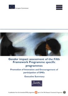 Gender impact assessment of the Fifth Framework Programme specific programmes