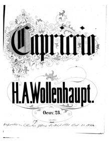 Partition complète, Capriccio, G♯ minor, Wollenhaupt, Hermann Adolf