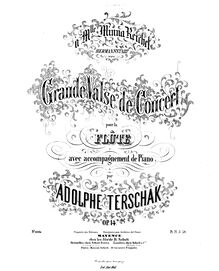 Partition flûte , partie, Grande Valse de Concert, C major, Terschak, Adolf
