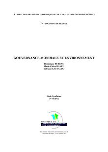 Gouvernance mondiale et environnement.