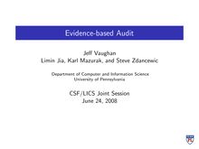 Evidence-based Audit