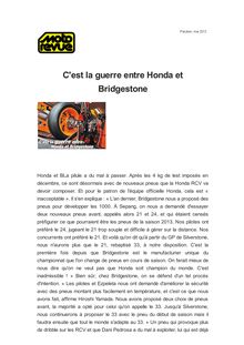 C est la guerre entre Honda et Bridgestone