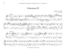 Partition Voluntary IV (F major), Bénévoles, Stanley, John