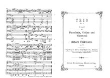 Partition complète, Piano Trio No.2, Op.5, Volkmann, Robert