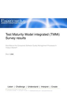 TMMi Benchmark Survey