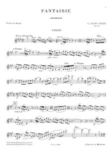 Partition complète et , partie, Fantaisie, Op.124, Saint-Saëns, Camille