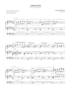 Partition , Andante, Trois Pièces pour orgue, Boeck, August de