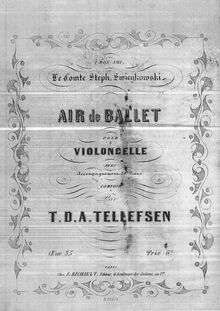 Partition complète, Air de Ballet pour Violoncelle, Op.35, D minor / D major
