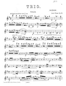 Partition de violon, Piano Trio, Op.19, E minor, Glass, Louis