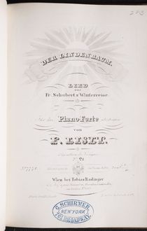 Partition Der Lindenbaum (S.561/7), Collection of Liszt editions, Volume 1