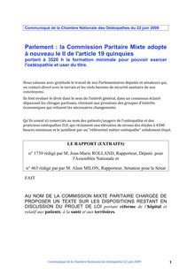 la Commission Paritaire Mixte adopte à nouveau - Parlement : la ...