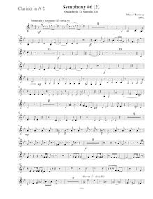 Partition clarinette 2 (A), Symphony No.6  Magnificat , D major par Michel Rondeau