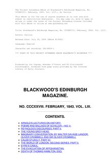 Blackwood s Edinburgh Magazine — Volume 53, No. 328, February, 1843