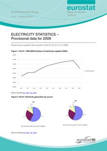 Electricity statistics - provisional data for 2009.