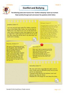 Grade 4 LO: Teamwork & Conflict - Worksheet