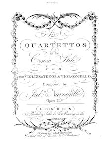 Partition violon 2, 6 corde quatuors  en pour Comic Stile , Op.2