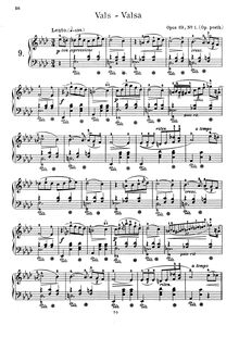 Partition No.1 en A♭ major, valses, Op.69, Chopin, Frédéric