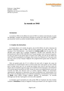 Prépa Sciences Po – Histoire – Fiche – Le Monde en 1945