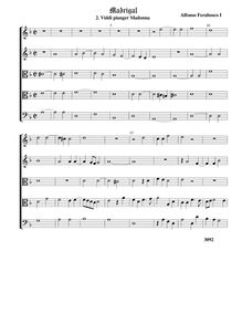 Partition , Viddi pianger Madonna - partition complète (Tr Tr T T B), madrigaux