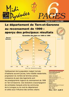 Le département de Tarn-et-Garonne au recensement de 1999 : aperçu des principaux résultats. 