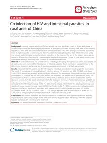 Co-infection of HIV and intestinal parasites in rural area of China