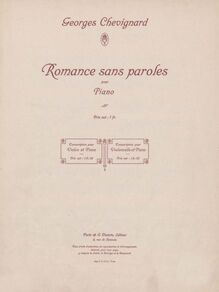 Partition violoncelle et partition de piano, violon (violoncelle) , partie, Romance Sans Paroles