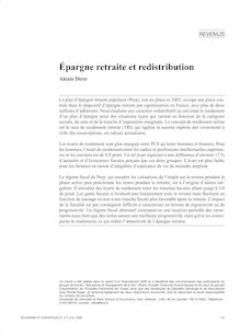 Épargne retraite et redistribution - article ; n°1 ; vol.417, pg 119-133