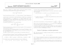 Mathématiques 1 2008 Classe Prepa MP Concours Centrale-Supélec