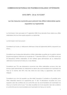 COMMISSION NATIONALE DE PHARMACOVIGILANCE VÉTÉRINAIRE AVIS CNPV ...