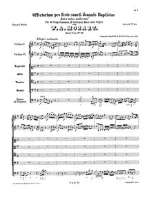 Partition complète, Inter natos mulierum, G major, Mozart, Wolfgang Amadeus