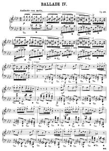 Partition complète, Ballade No.4, F minor, Chopin, Frédéric par Frédéric Chopin