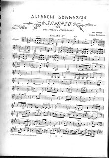 Partition violon II, Alterchi donneschi, Scherzo per Due Violini e Pianoforte