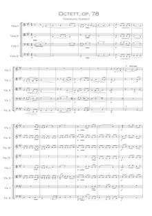 Partition , Adagio, corde Octet, Op.78, Octett für 4 Violinen, 2 Bratschen und 2 Violoncelle, Op. 78