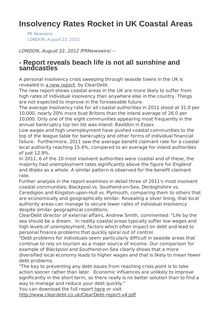 Insolvency Rates Rocket in UK Coastal Areas
