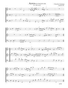 Partition , Aire en F major, VdGS No.201 - partition complète, Aris pour 3 violes de gambe