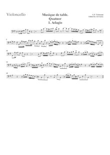 Partition Violncello, Quartetto, TWV 43:e2, E minor, Telemann, Georg Philipp
