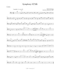 Partition violoncelles, Symphony No.27, B-flat major, Rondeau, Michel par Michel Rondeau