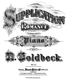 Partition complète, Supplication, Romance, Goldbeck, Robert