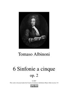 Partition complète avec clavecin, Sei Sinfonie e Sei concerts a Cinque, Op.2