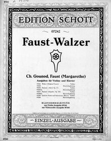 Partition de piano, Faust, Opéra en cinq actes, Gounod, Charles